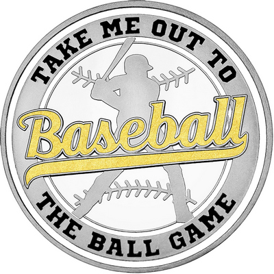 Gold "Baseball" with White Outer Circular Borders
